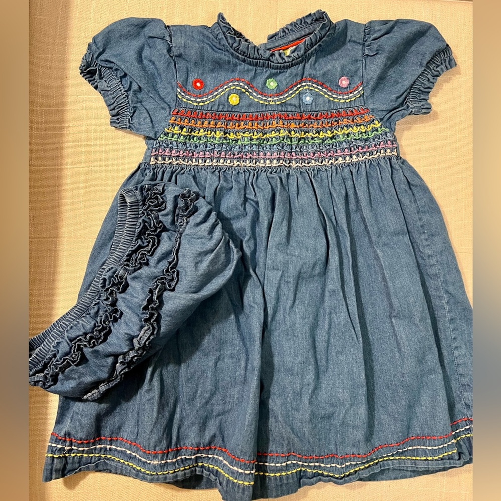Baby Boden Smocked Dress and Bloomers